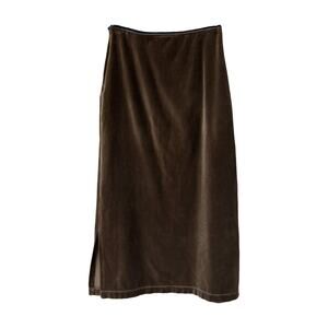 Sundance Brown Velvet Midi Skirt Sz 6